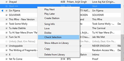 itunes greyed out song check selection