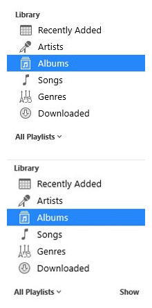itunes hide show all playlists