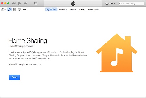 itunes home sharing