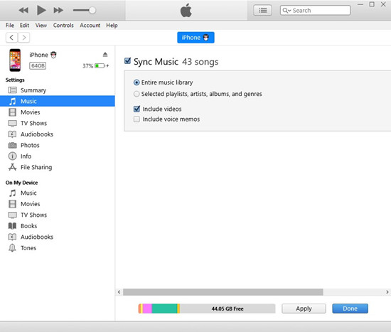 itunes iphone music sync music