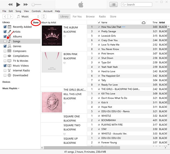 itunes library disable songs