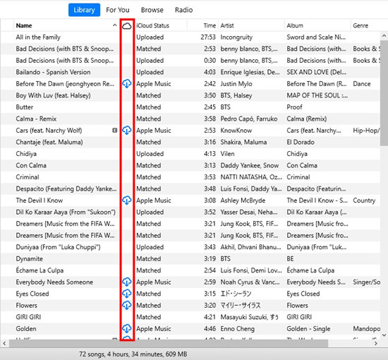 itunes library download songs