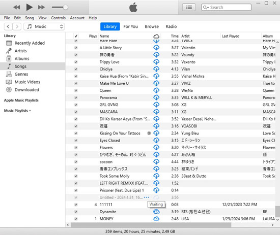 itunes library songs cloud icons