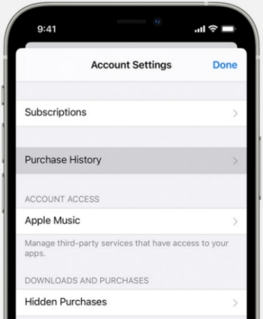 itunes purchase history iphone