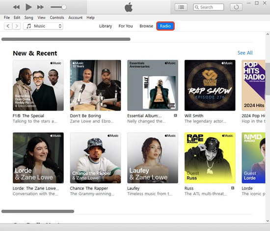 itunes radio tab stations