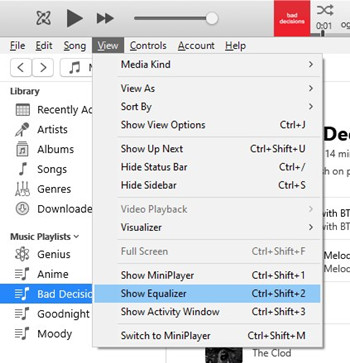 itunes show equalizer