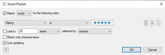 itunes star ratings smart playlist