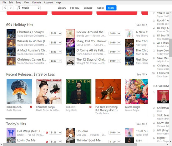 itunes store interface