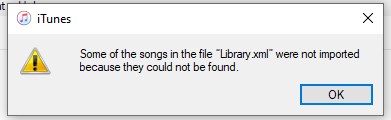 itunes xml file not be found