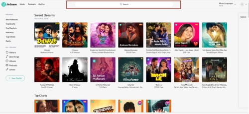 jiosaavn search bar