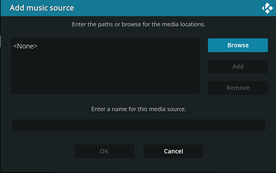 kodi music files add music sources