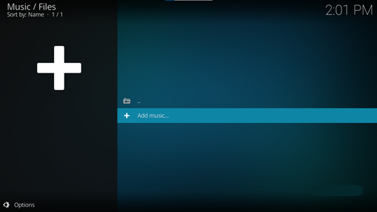 kodi music files add music