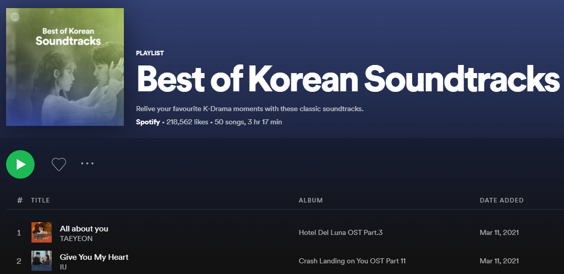 best of korean soundtracks