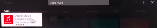 lg apps content store search apple music