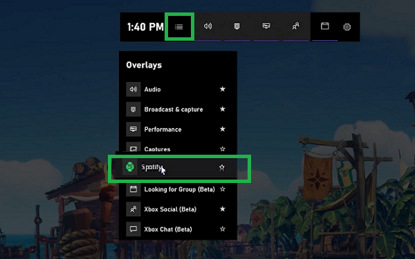 link spotify to xbox game bar