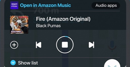 Amazon Music widget on Waze