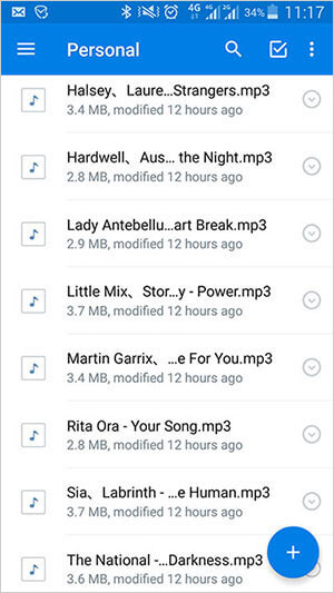 listen to music on dropbox