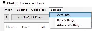 log in audible account in libation