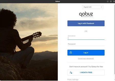 log in qobuz on linux