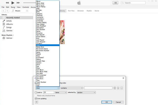 love in smart playlist itunes