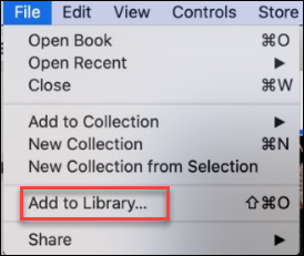 mac apple books file add to library
