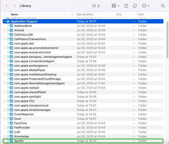 mac delete spotify folder