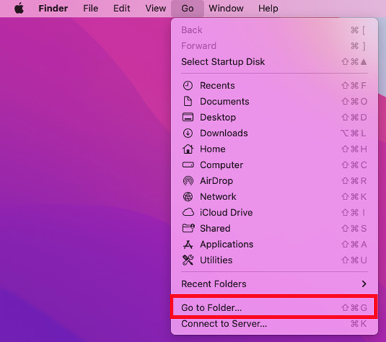 mac finder go go to finder