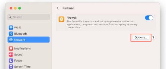mac firewall options