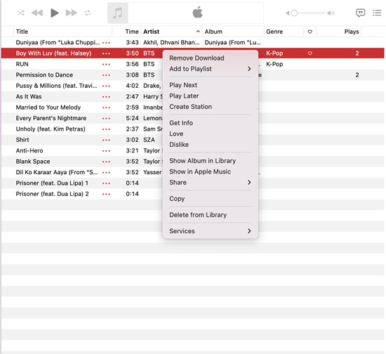 mac manage downloaded music library