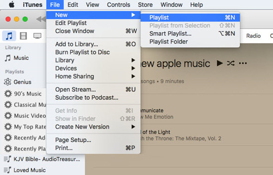 mac music app create new playlist