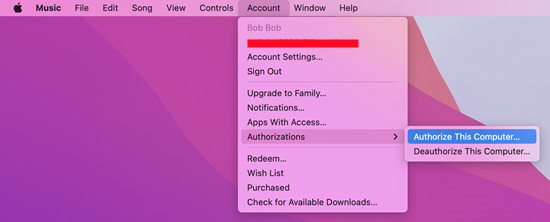 mac music authorizations authorize this computer