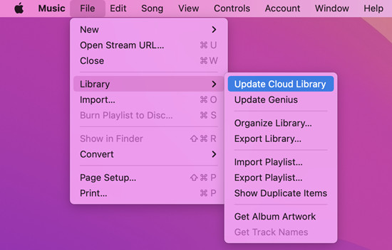mac music file library update cloud library