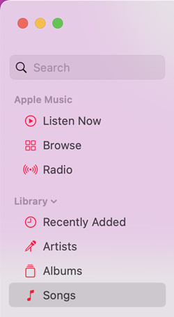 mac music library songs