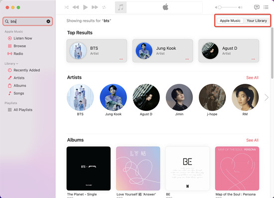mac search in your library apple music