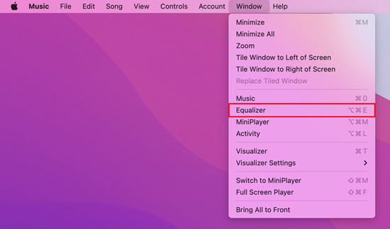mac music window equalizer