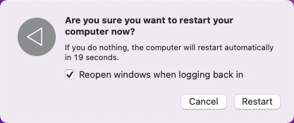 mac restart reopen windows when logging back in