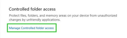 manage controlled folder access