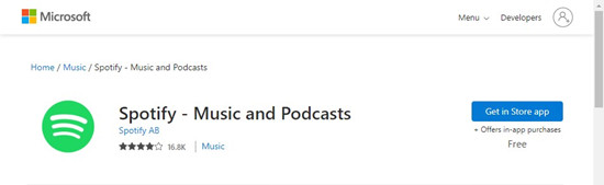 microsoft store spotify app