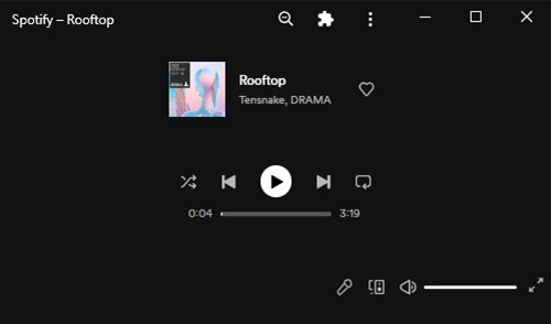 mini player for spotify chrome extension