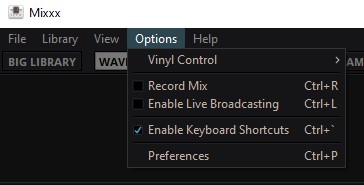 Mixxx options preferences