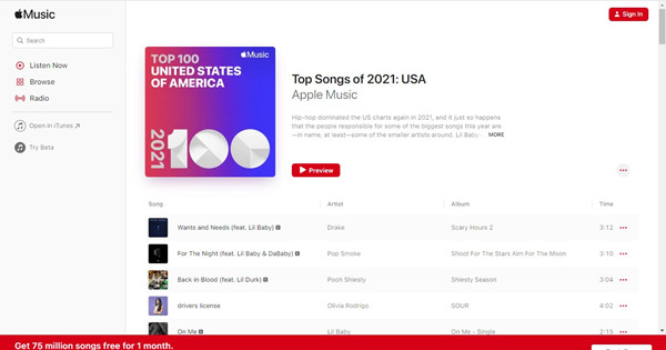 Top 100 Played Songs of 2021: USA on Apple Music