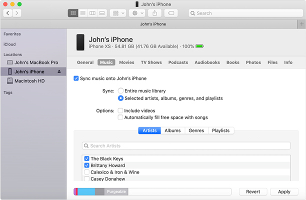 move music to iphone on mac