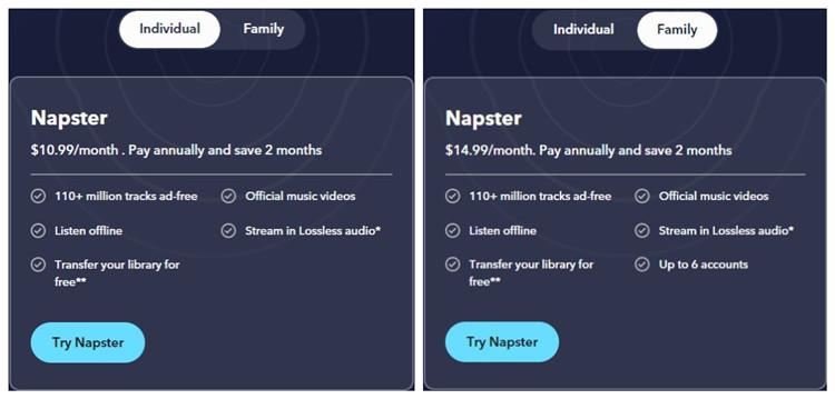 Napster subscription