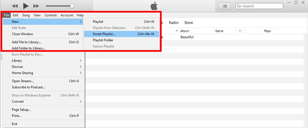 creat a smart playlist with loved songs in iTunes
