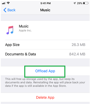 offload the music app