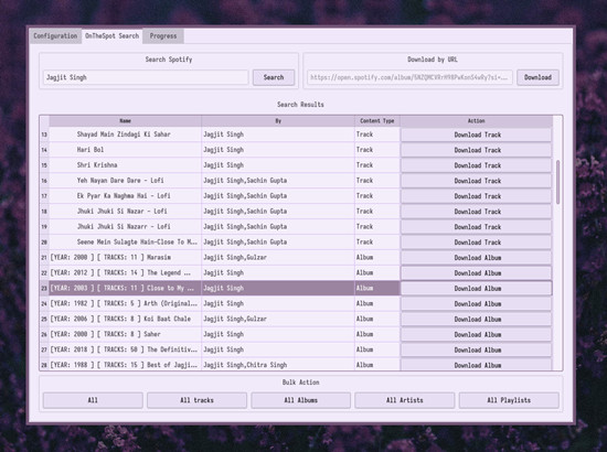 onthespot downloader main interface