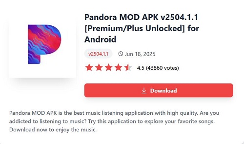 pandora mod apk