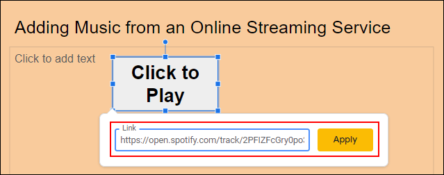 add spotify track link to google slides