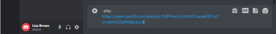 paste playlist link on discord