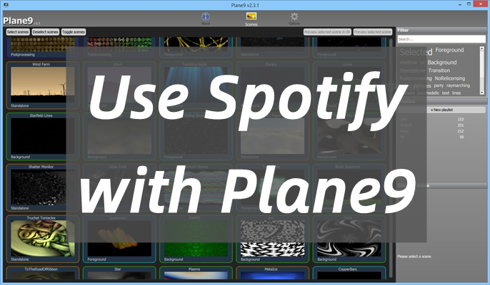 use spotify with plane9